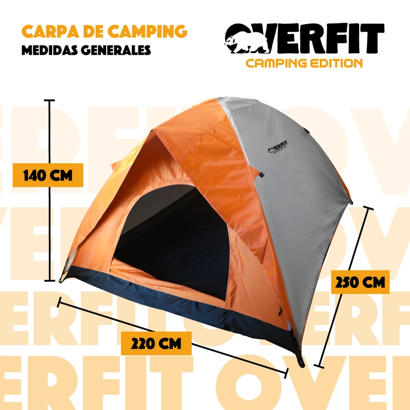 CARPA DE CAMPING 4 PERSONAS IGLU OVERFIT IMPERMEABLE 500MM - 2