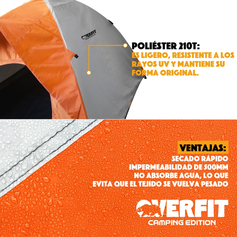 CARPA DE CAMPING 4 PERSONAS IGLU OVERFIT IMPERMEABLE 500MM - 3