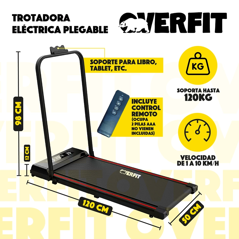 TROTADORA 2 HP OVERFIT CAMINADORA ELECTRICA PLEGABLE 10 KM/H - 2