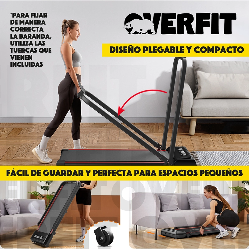 TROTADORA 2 HP OVERFIT CAMINADORA ELECTRICA PLEGABLE 10 KM/H - 3