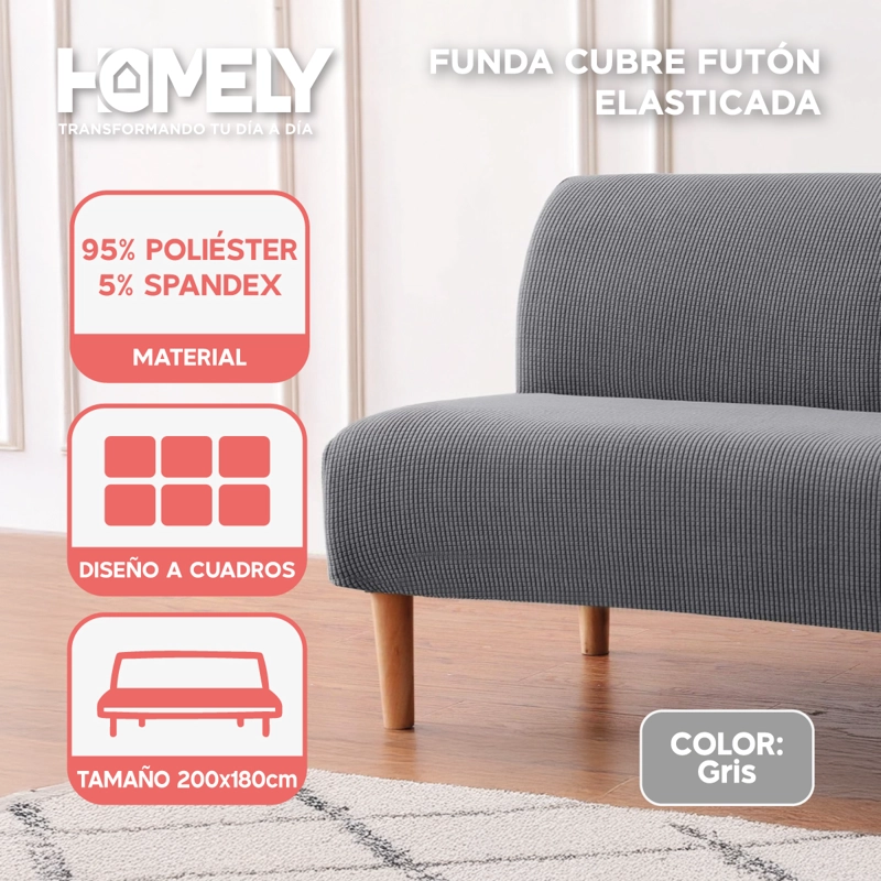 FUNDA CUBRE SILLON SOFA FUTON HOMELY 3 CUERPOS PREMIUM - 2