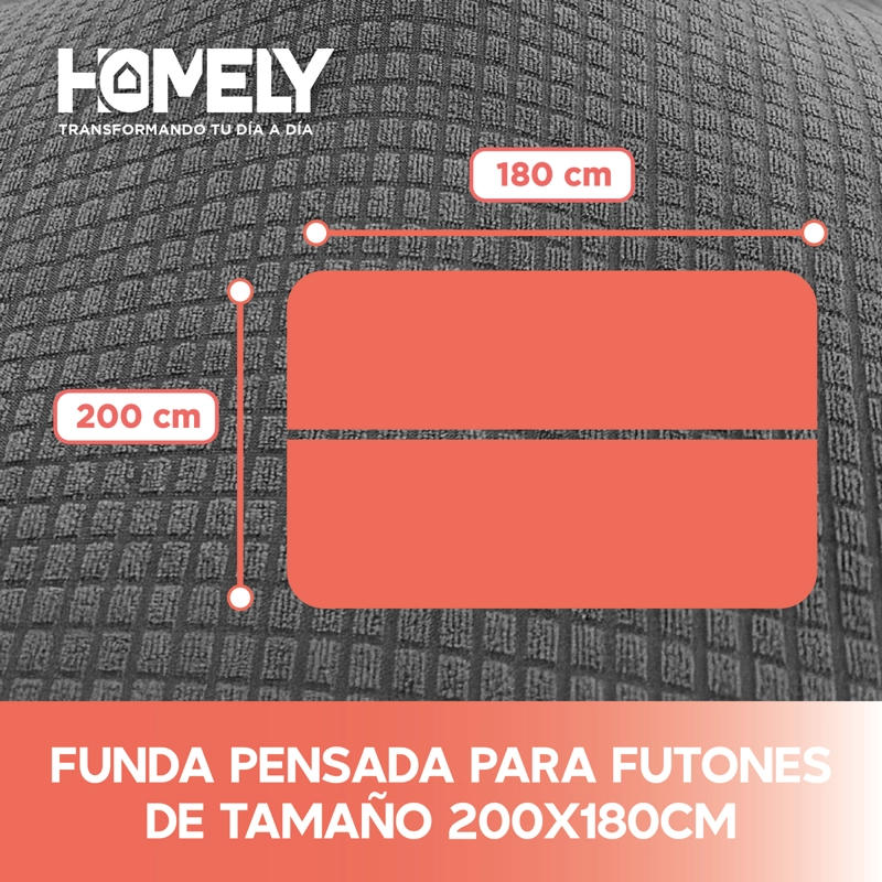 FUNDA CUBRE SILLON SOFA FUTON HOMELY 3 CUERPOS PREMIUM - 3