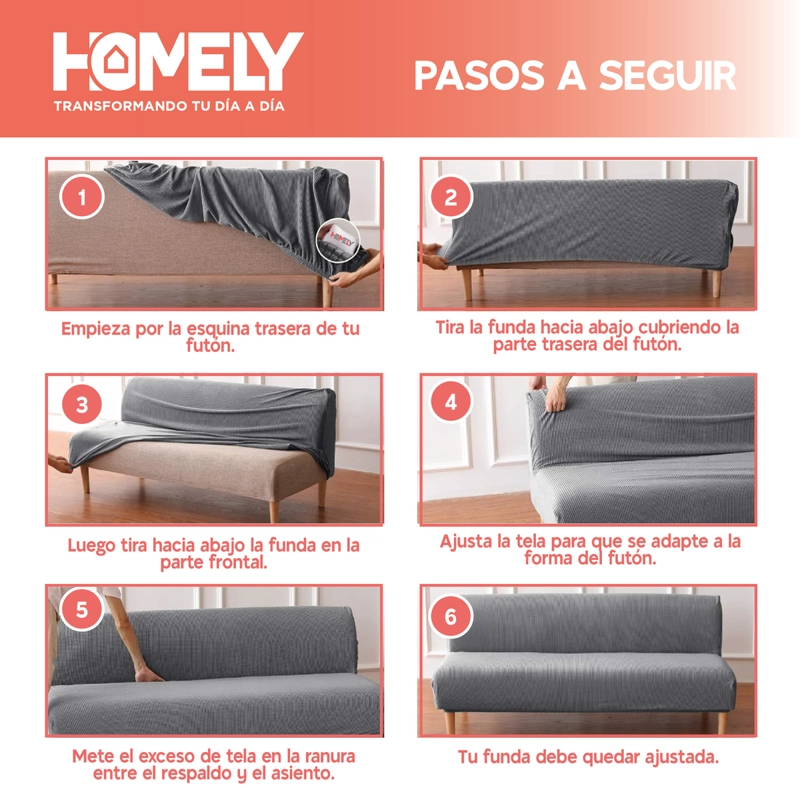 FUNDA CUBRE SILLON SOFA FUTON HOMELY 3 CUERPOS PREMIUM - 4