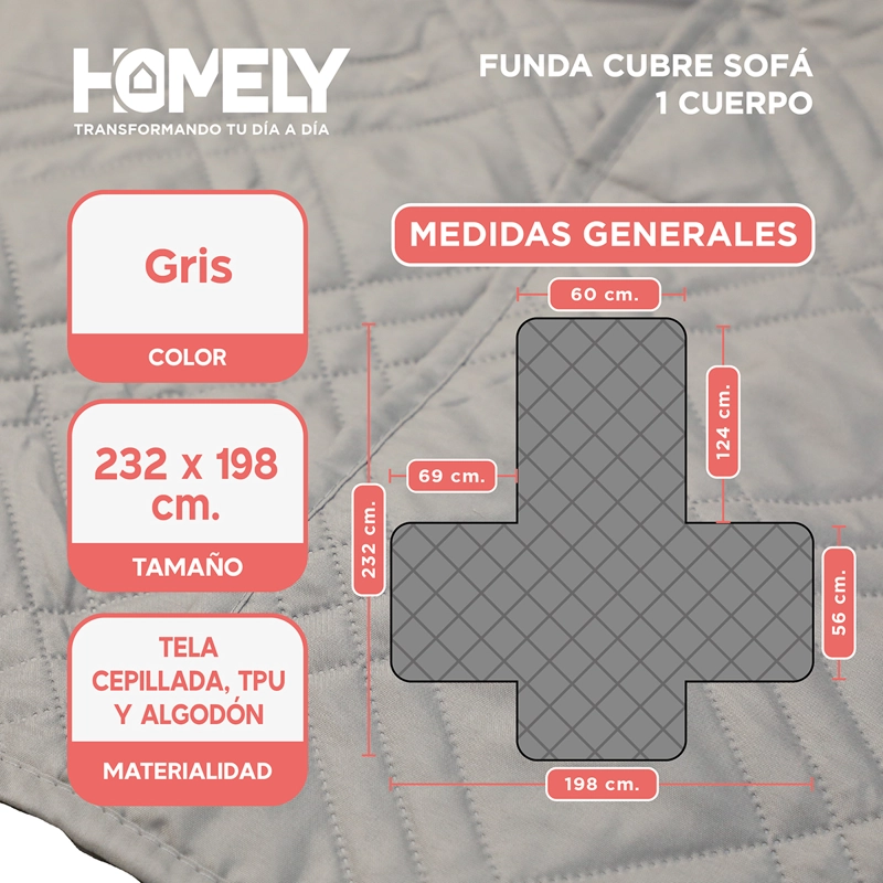 FUNDA CUBRE SILLON SOFA HOMELY AJUSTABLE IMPERMEABLE - 3