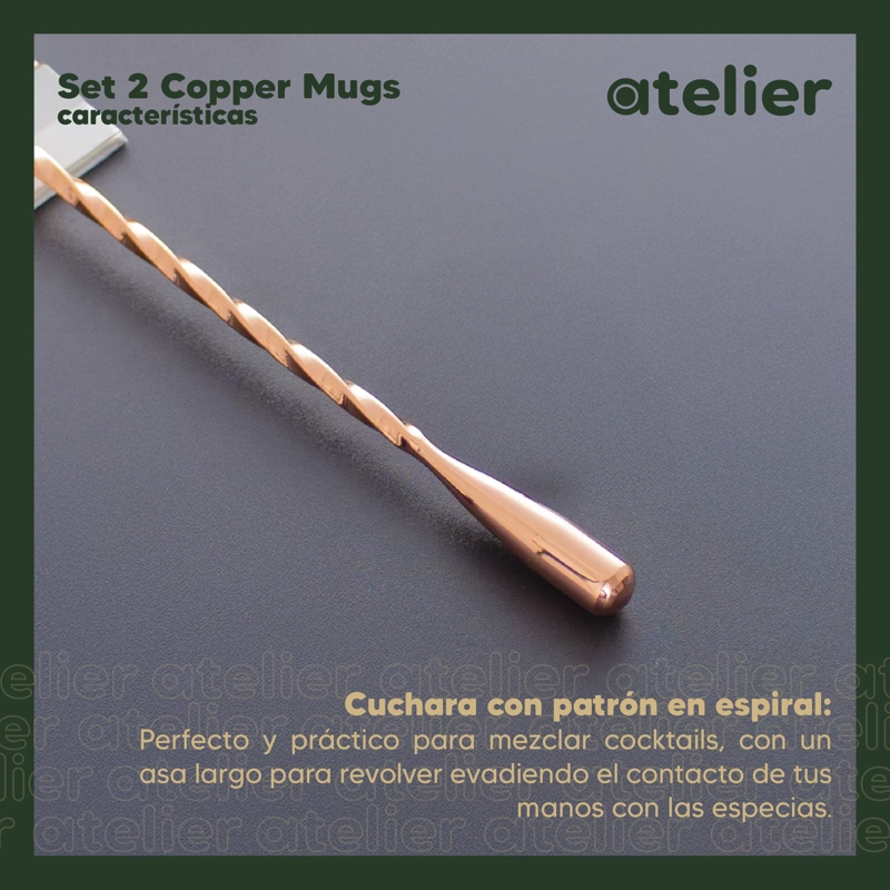 MUGS COBRE MOSCOW MULE VASOS COCTEL ATELIER 500 ML SET X2 - 4