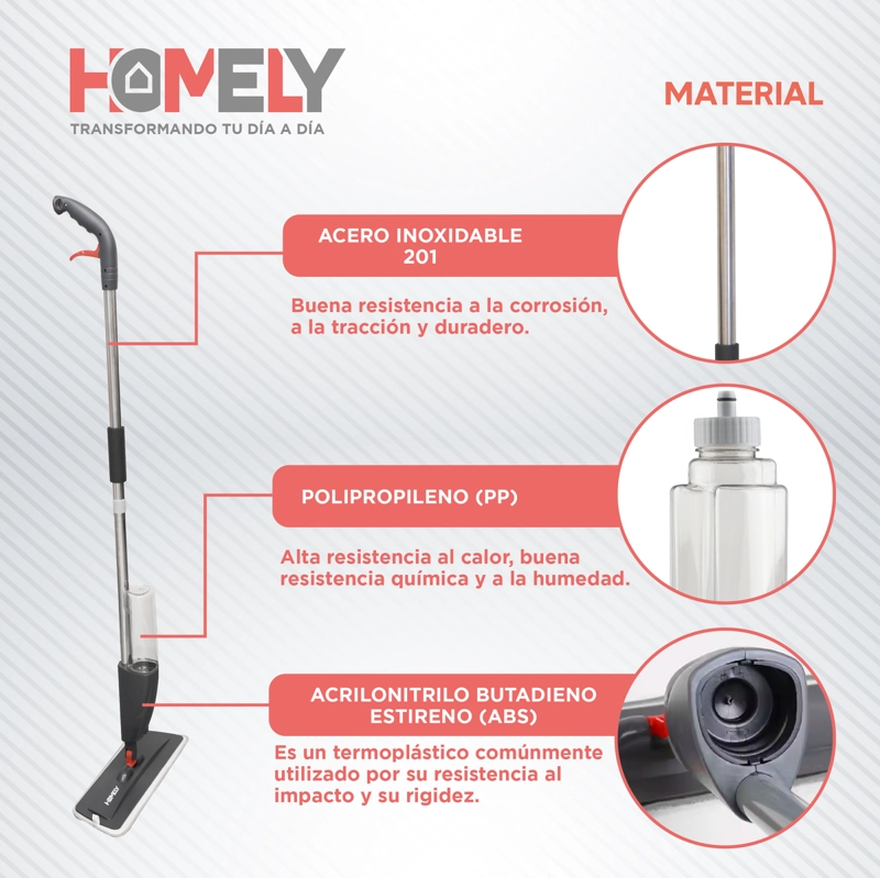 MOPA PLANA 360° SPRAY PULVERIZADOR HOMELY MICROFIBRA LAVABLE - 3