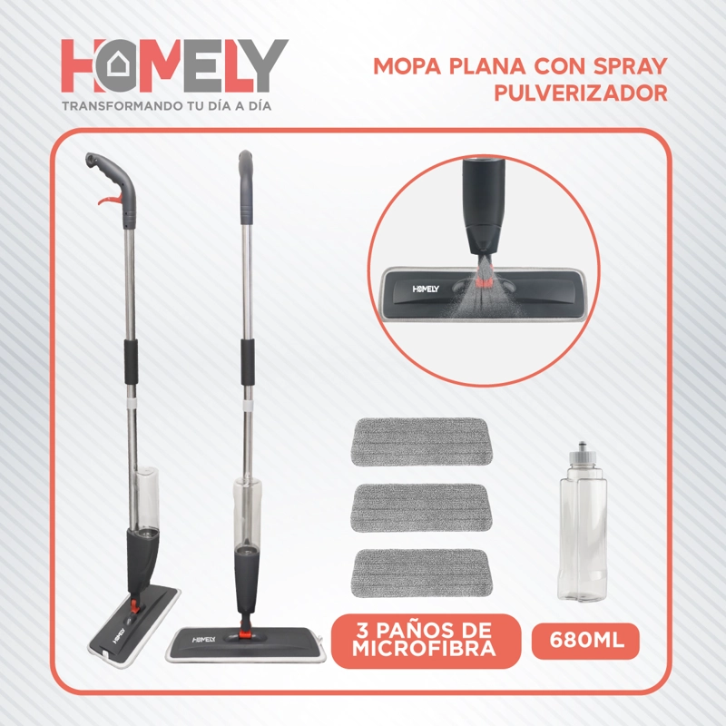 MOPA PLANA 360° SPRAY PULVERIZADOR HOMELY MICROFIBRA LAVABLE - 8