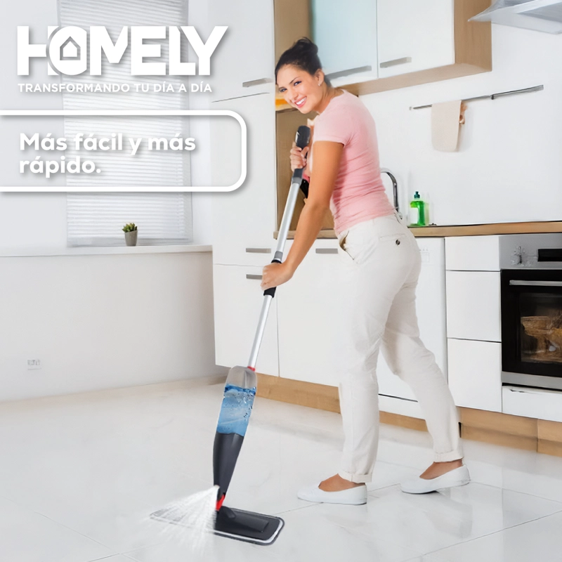 MOPA PLANA 360° SPRAY PULVERIZADOR HOMELY MICROFIBRA LAVABLE - 9