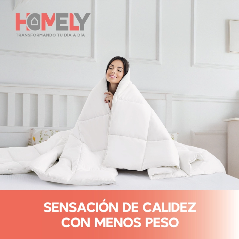 CUBRECAMA COBERTOR 1.5 PLAZAS 90% PLUMA PECHO GANSO HOMELY - 6