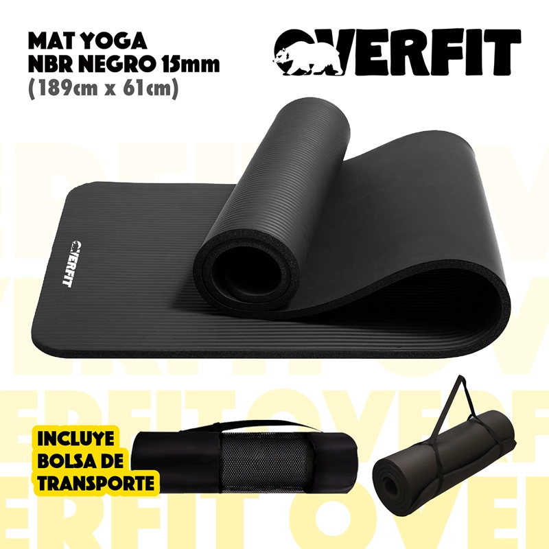 MAT YOGA NBR 15MM OVERFIT EJERCICIO ALFOMBRA ANTIDESLIZANTE - 7