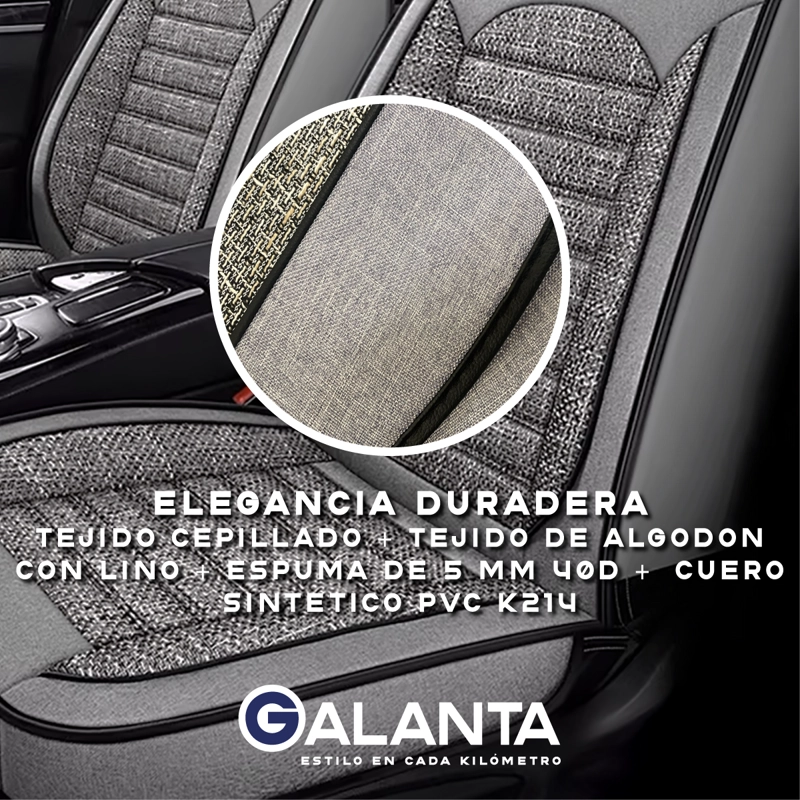 FUNDA CUBRE ASIENTO LINO PU GALANTA SET 5 ASIENTOS LUXURY - 4