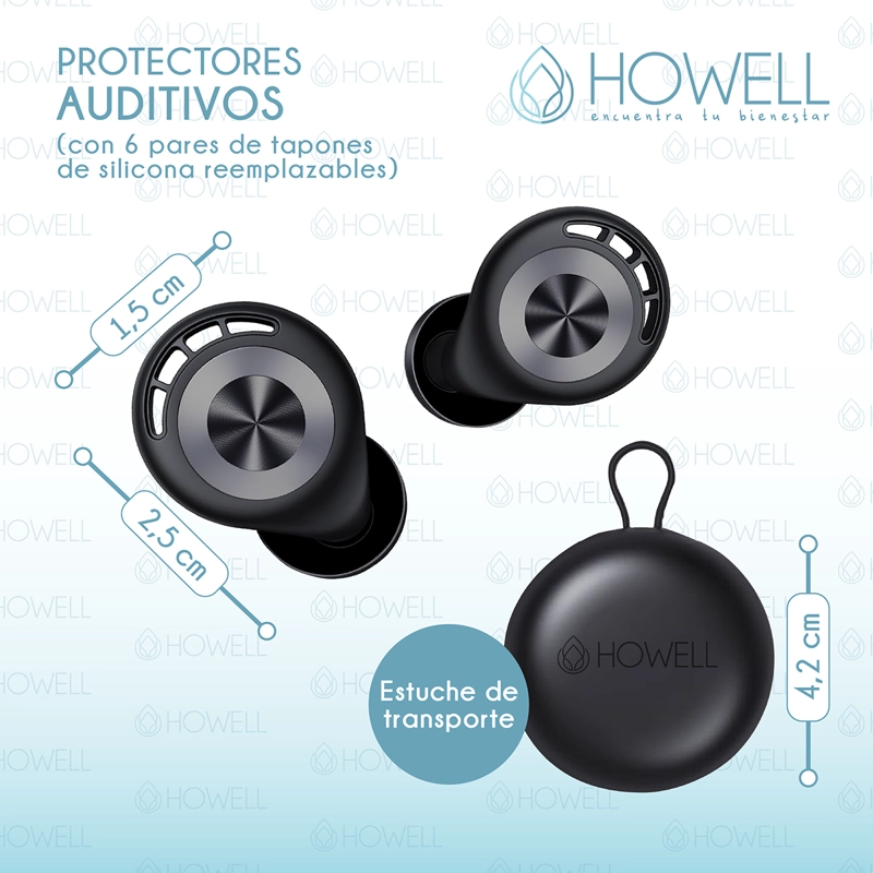 PROTECTORES AUDITIVOS TAPONES ANTI RUIDO 45DB HOWELL - 2