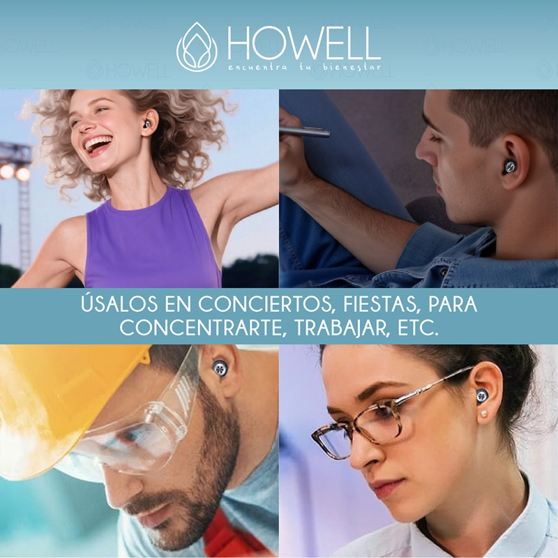 PROTECTORES AUDITIVOS TAPONES ANTI RUIDO 45DB HOWELL - 8