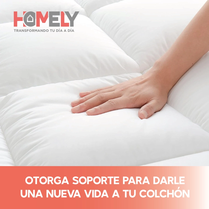 TOPPER CUBRE COLCHON 1.5 PLAZAS HOMELY ACOLCHADO PREMIUM - 4