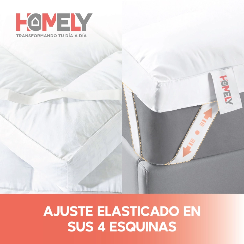 TOPPER CUBRE COLCHON 1.5 PLAZAS HOMELY ACOLCHADO PREMIUM - 6