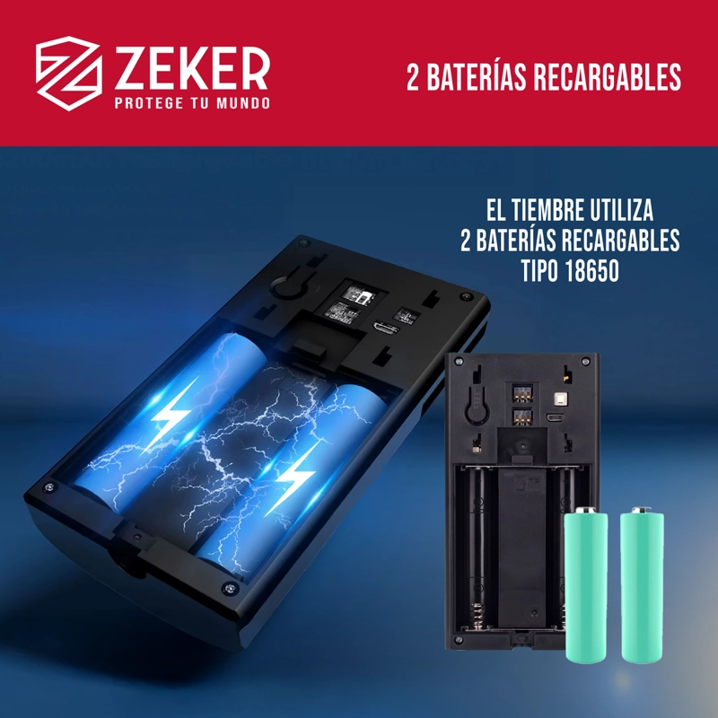 TIMBRE INALAMBRICO DE SEGURIDAD INTELIGENTE ZEKER CAMARA 4MP - 6