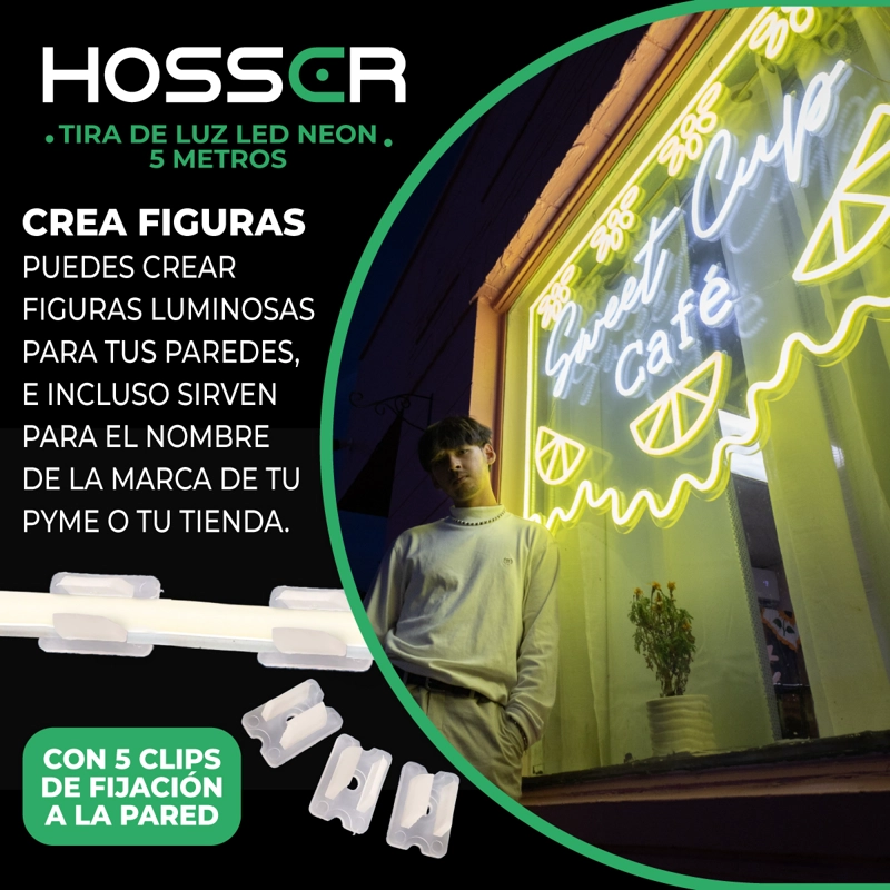 TIRAS LUCES LED NEON HOSSER CINTA LED RGB 5 MT FLEXIBLE TUYA - 5