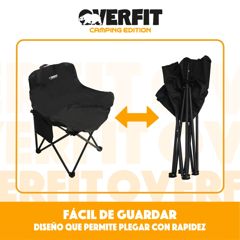 SILLA PLEGABLE CAMPING OVERFIT + BOLSO TRANSPORTE PLAYA - 4