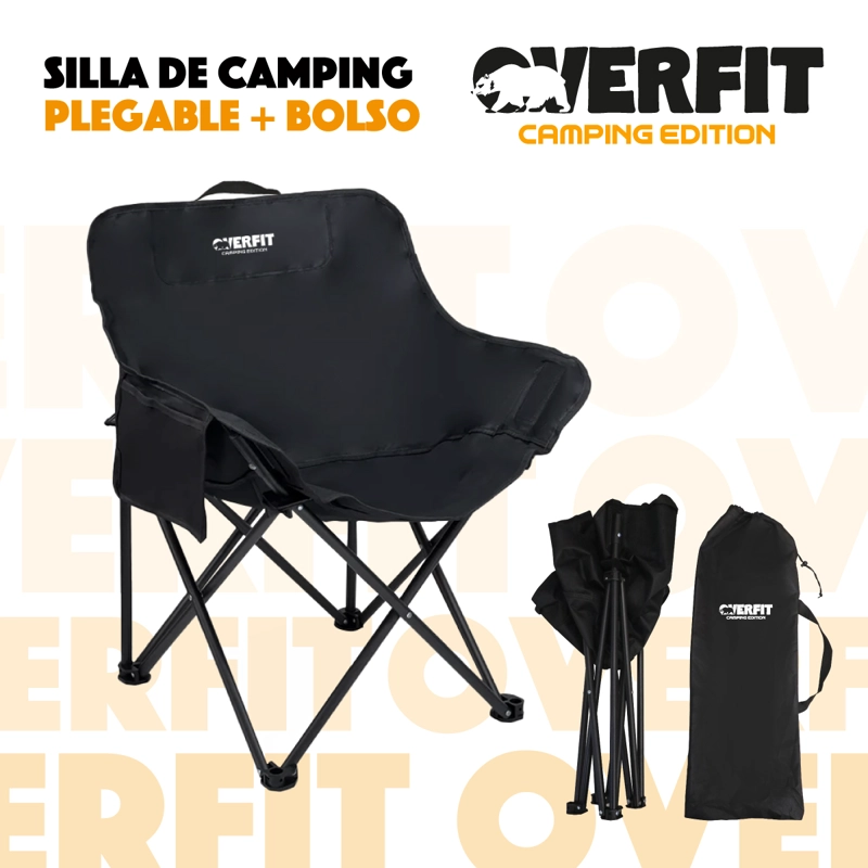 SILLA PLEGABLE CAMPING OVERFIT + BOLSO TRANSPORTE PLAYA - 6