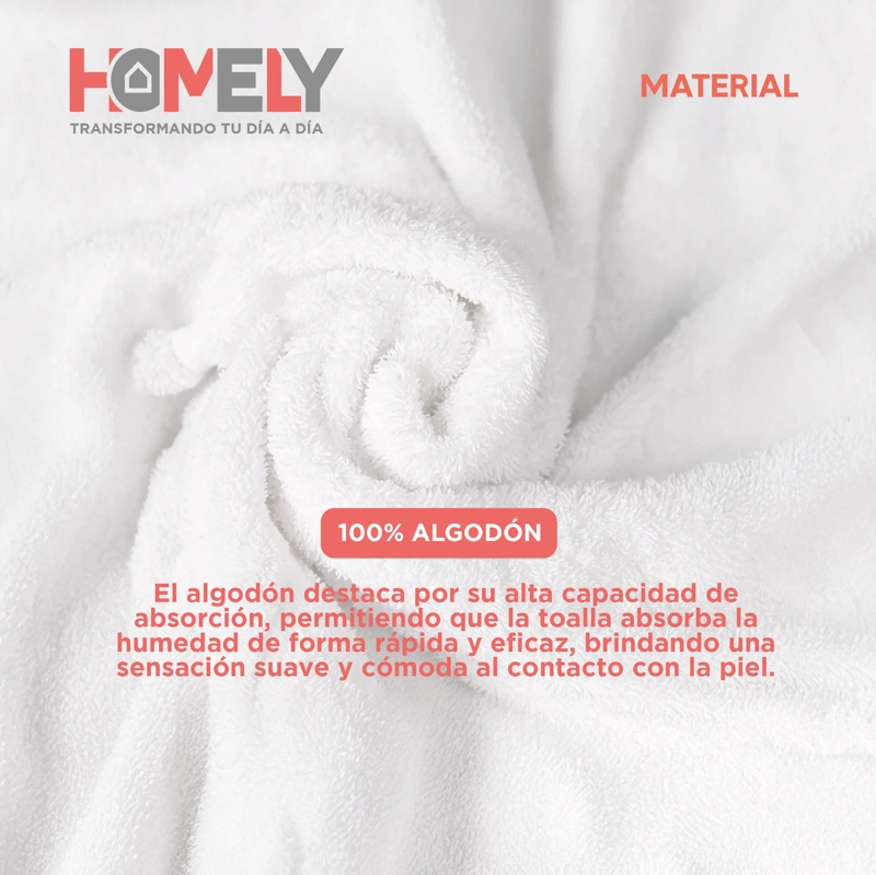 TOALLAS DE BAÑO ALGODON HOMELY 500 GSM CUERPO Y MANOS SET X2 - 3