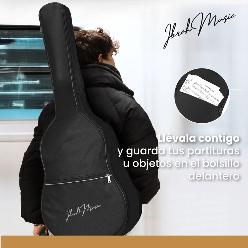 GUITARRA ELECTROACUSTICA IBRAH MUSIC 41 PULGADAS FUNDA + ACC - 8