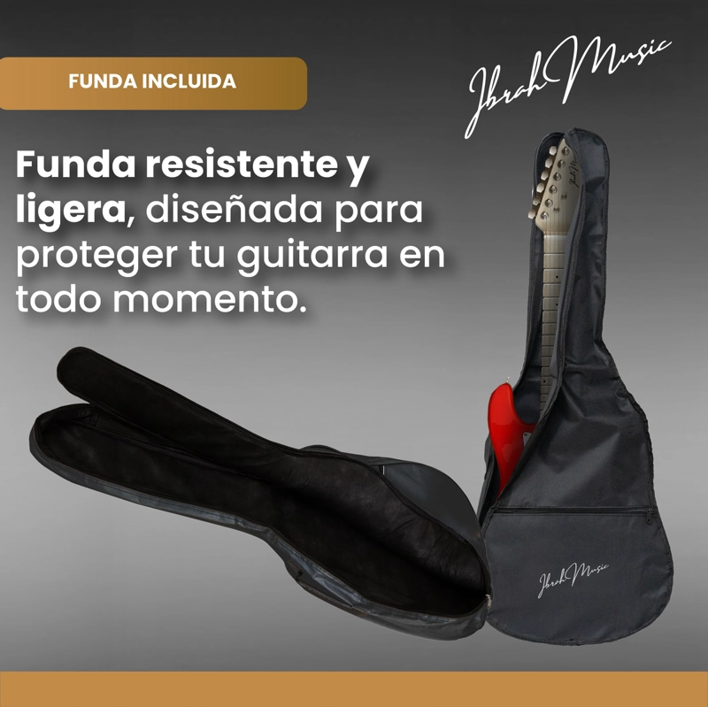 GUITARRA ELECTRICA STRATOCASTER NIÑO IBRAH 30 PGDS AMPLIF - 5