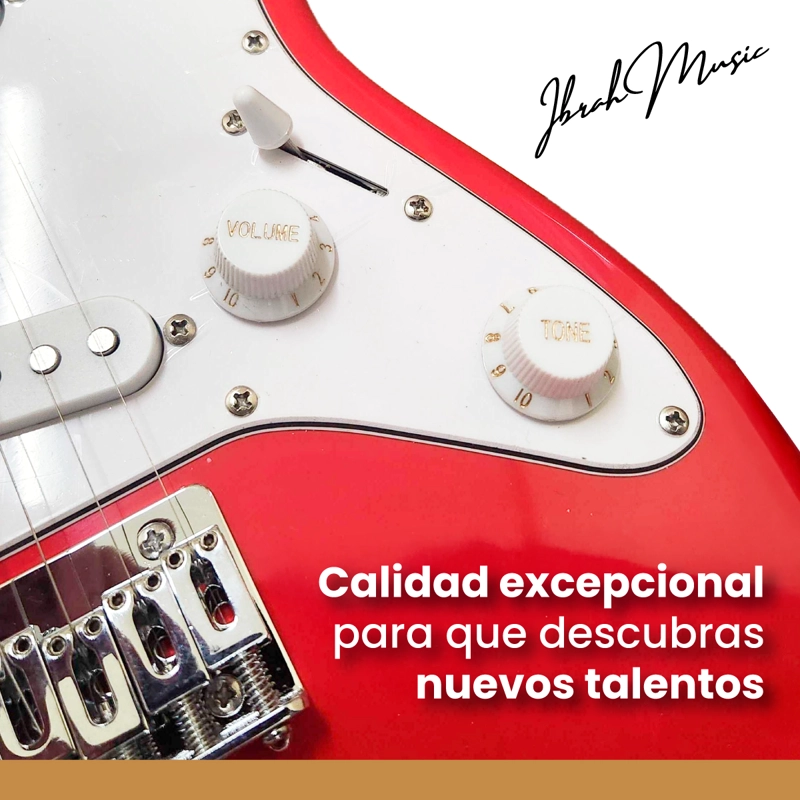 GUITARRA ELECTRICA STRATOCASTER NIÑO IBRAH 30 PGDS AMPLIF - 6