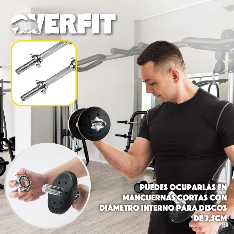 PAR DISCOS PREOLIMPICOS 5KG OVERFIT PVC SET 2 PESAS BARRA - 6