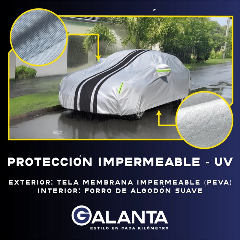 CARPA CUBRE AUTO XL GALANTA IMPERMEABLE PROTECCION INTERIOR - 4
