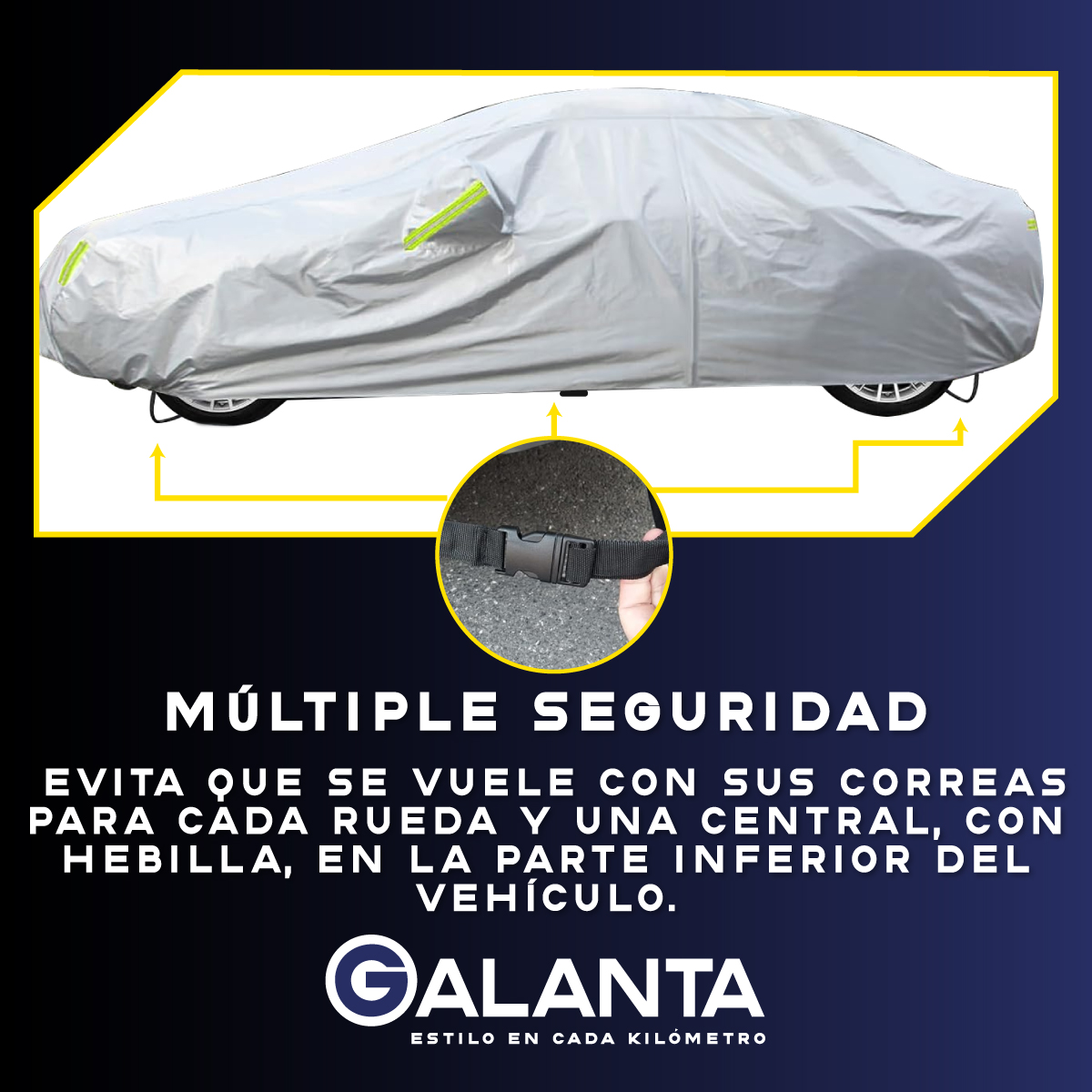 CARPA CUBRE AUTO XL GALANTA IMPERMEABLE PROTECCION INTERIOR - 6