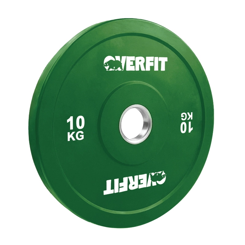 DISCO PESA OLIMPICA GOMA OVERFIT 10KG ANTIDESLIZANTE - 1