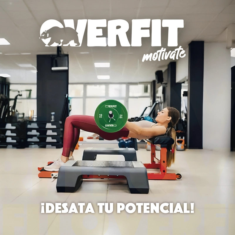DISCO PESA OLIMPICA GOMA OVERFIT 10KG ANTIDESLIZANTE - 9