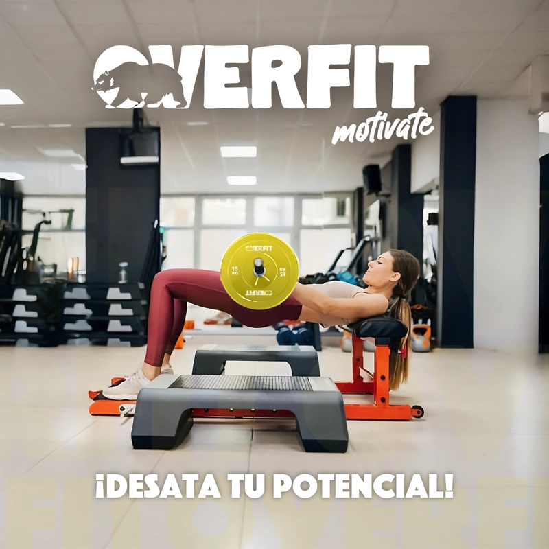 DISCO PESA OLIMPICA GOMA OVERFIT 15KG ANTIDESLIZANTE - 9