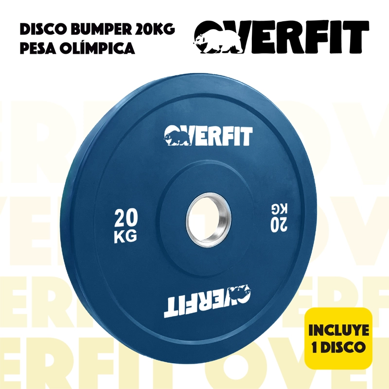 DISCO PESA OLIMPICA GOMA OVERFIT 20KG ANTIDESLIZANTE - 6