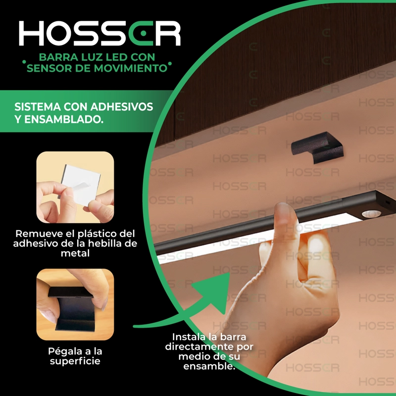 APLIQUE PARED LUZ LED HOSSER BARRA CON SENSOR DE MOVIMIENTO - 6