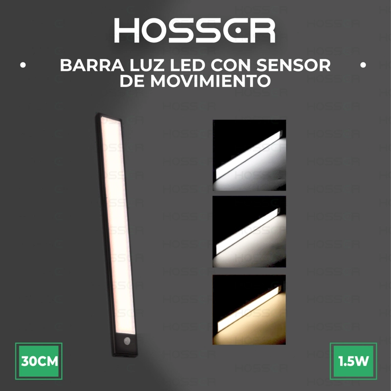 APLIQUE PARED LUZ LED HOSSER BARRA CON SENSOR DE MOVIMIENTO - 10