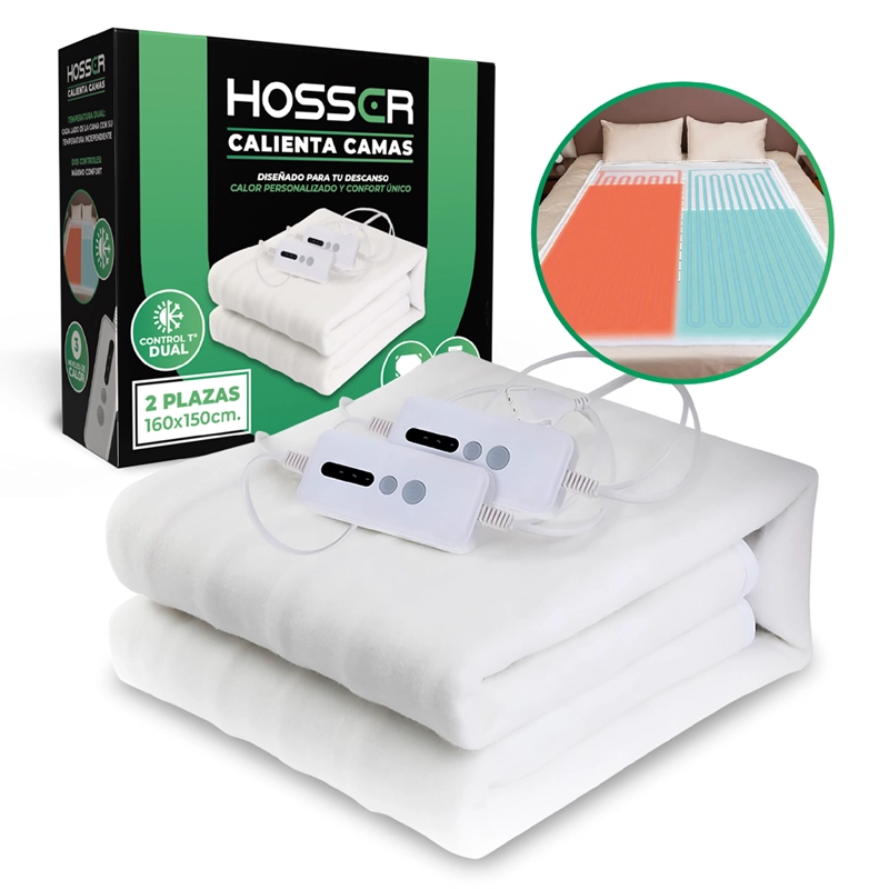 HOSSER CALIENTA CAMAS 2 PLAZAS DUAL HOSSER 160X150CM ELECTRICO