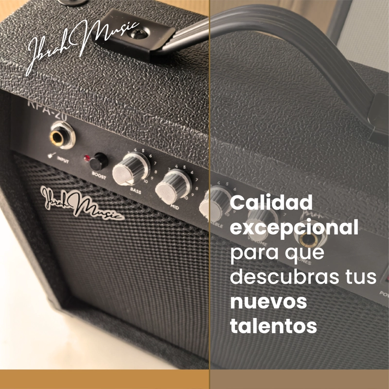 AMPLIFICADOR BAJO ELECTRICO IBRAH MUSIC 20W RPA-20 + BOOST - 6