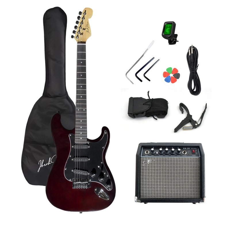 GUITARRA ELECTRICA STRATOCASTER IBRAH + AMPLIF + ACCESORIOS - 1