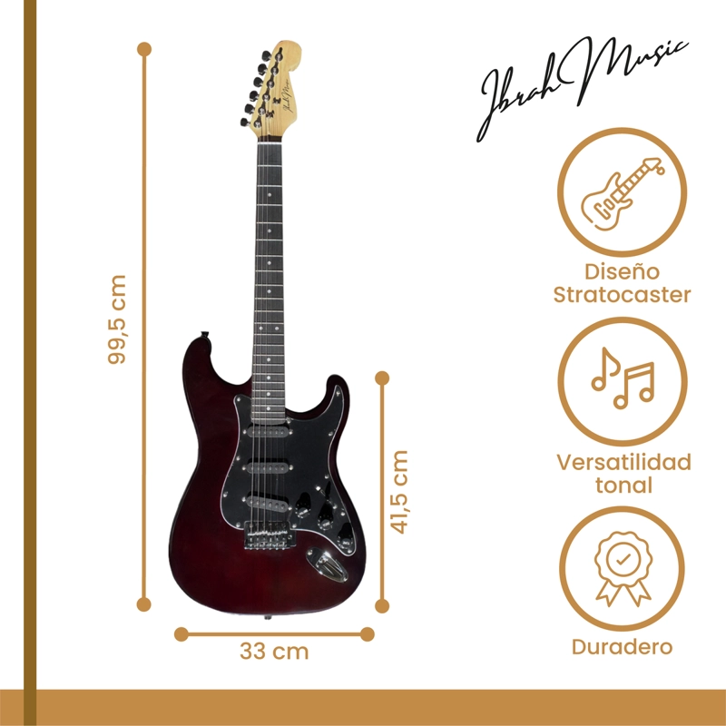 GUITARRA ELECTRICA STRATOCASTER IBRAH + AMPLIF + ACCESORIOS - 2