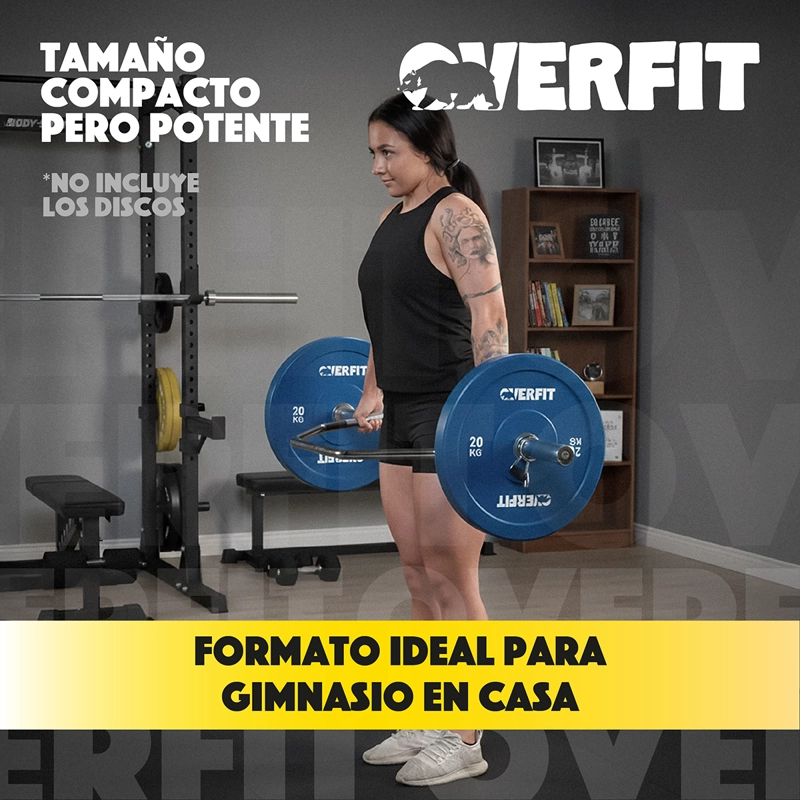 BARRA OLIMPICA HEXAGONAL 23KG OVERFIT ACERO PESO MUERTO - 7
