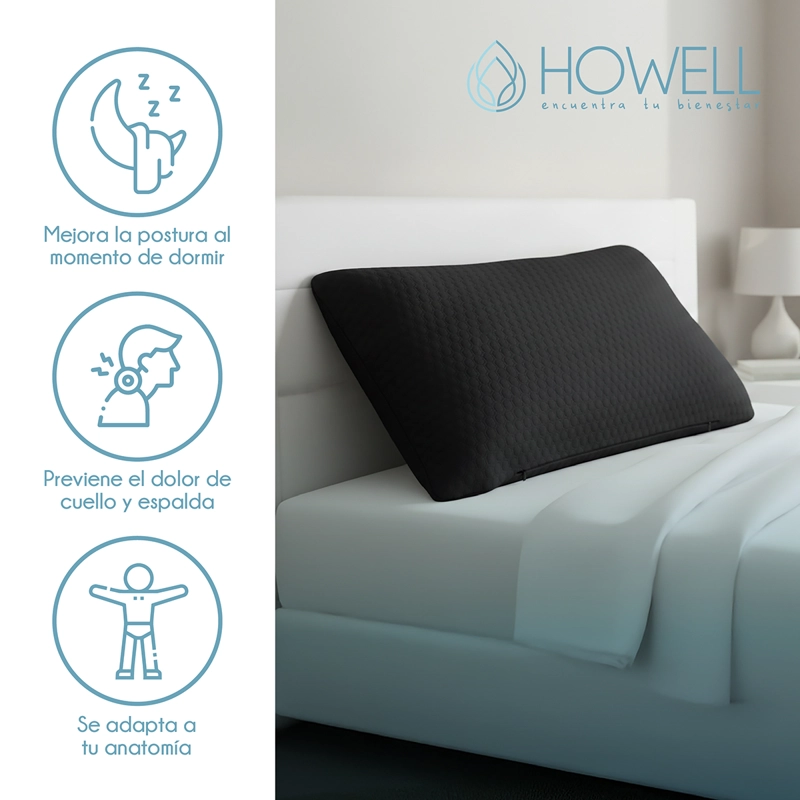 ALMOHADA CERVICAL MEMORY FOAM HOWELL VISCO CARBON AIRCELL - 3
