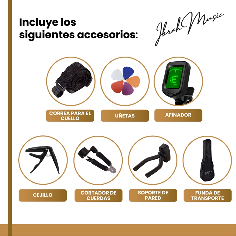 UKELELE CAOBA SOPRANO CONCIERTO IBRAH MUSIC + ACCESORIOS - 3