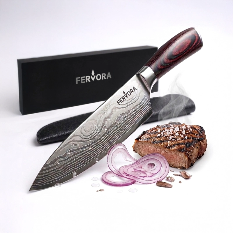 CUCHILLO CHEF 18 CM FERVORA PROFESIONAL ACERO 3CR13 JAPONES - 1