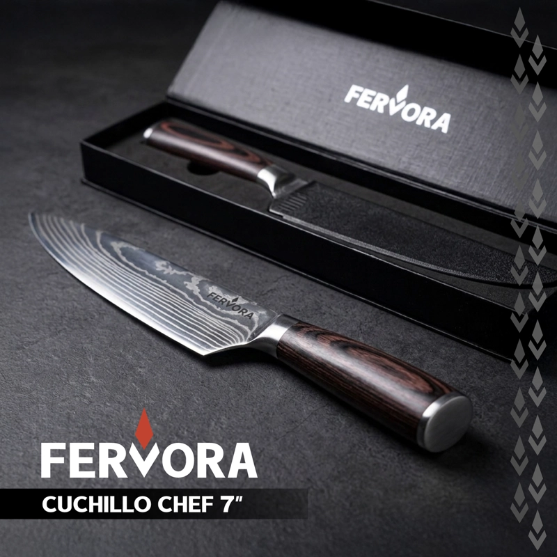 CUCHILLO CHEF 18 CM FERVORA PROFESIONAL ACERO 3CR13 JAPONES - 9