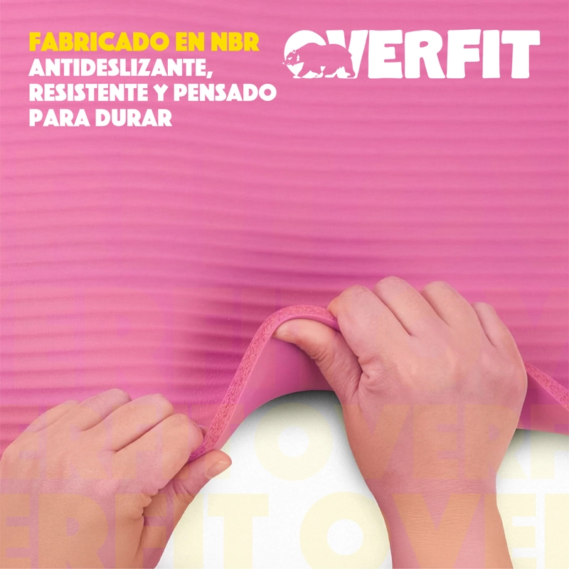 MAT YOGA NBR OVERFIT 189X61CM 15MM ROSADO ANTIDESLIZANTE - 5
