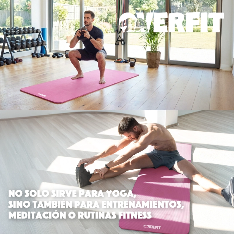 MAT YOGA NBR OVERFIT 189X61CM 15MM ROSADO ANTIDESLIZANTE - 8