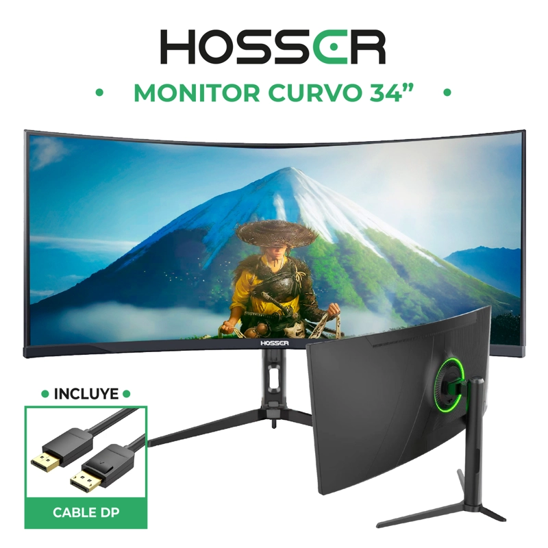 MONITOR PC GAMER CURVO 34' ULTRAWIDE HOSSER 165HZ GAMING 1MS - 5