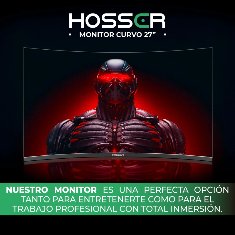 MONITOR GAMER CURVO 27' HOSSER FHD 165HZ GAMING FREESYNC 1MS - 7