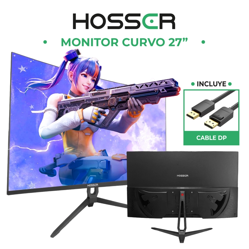 MONITOR GAMER CURVO 27' HOSSER FHD 165HZ GAMING FREESYNC 1MS - 9